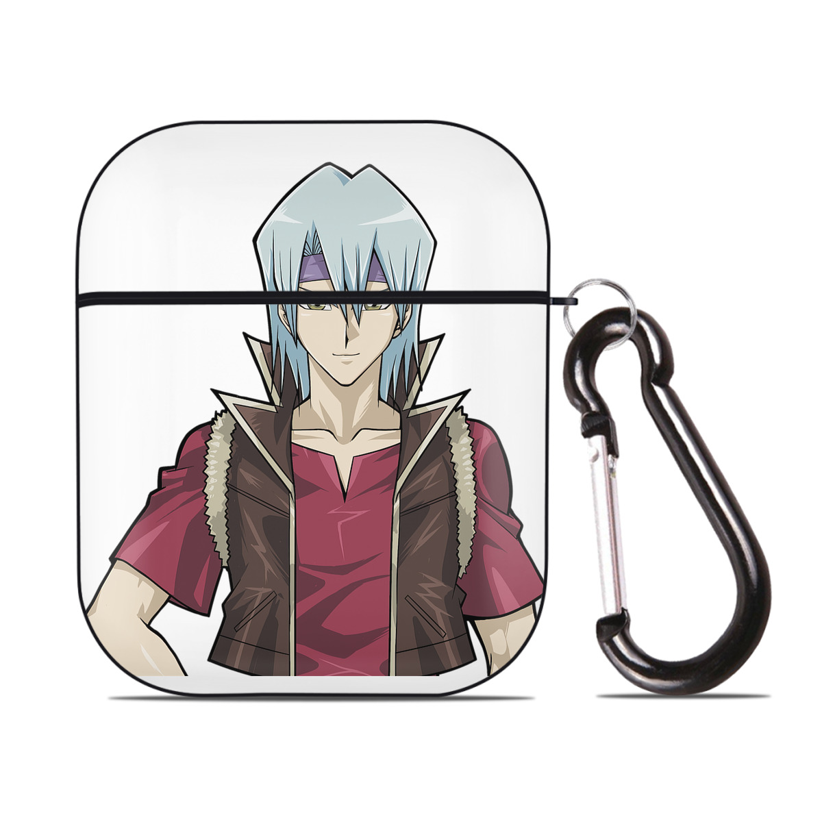 （画像用） 遊☆戯☆王 Yu-Gi-Oh! AirPods 第2世代保護ケース ハードシェル ブラック 耐衝撃・防指紋・カラビナ付き