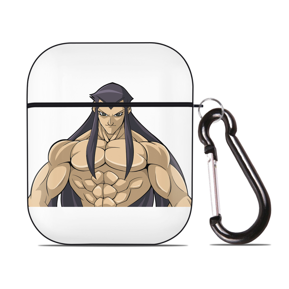 （画像用） 遊☆戯☆王 Yu-Gi-Oh! AirPods 第2世代保護ケース ハードシェル ブラック 耐衝撃・防指紋・カラビナ付き
