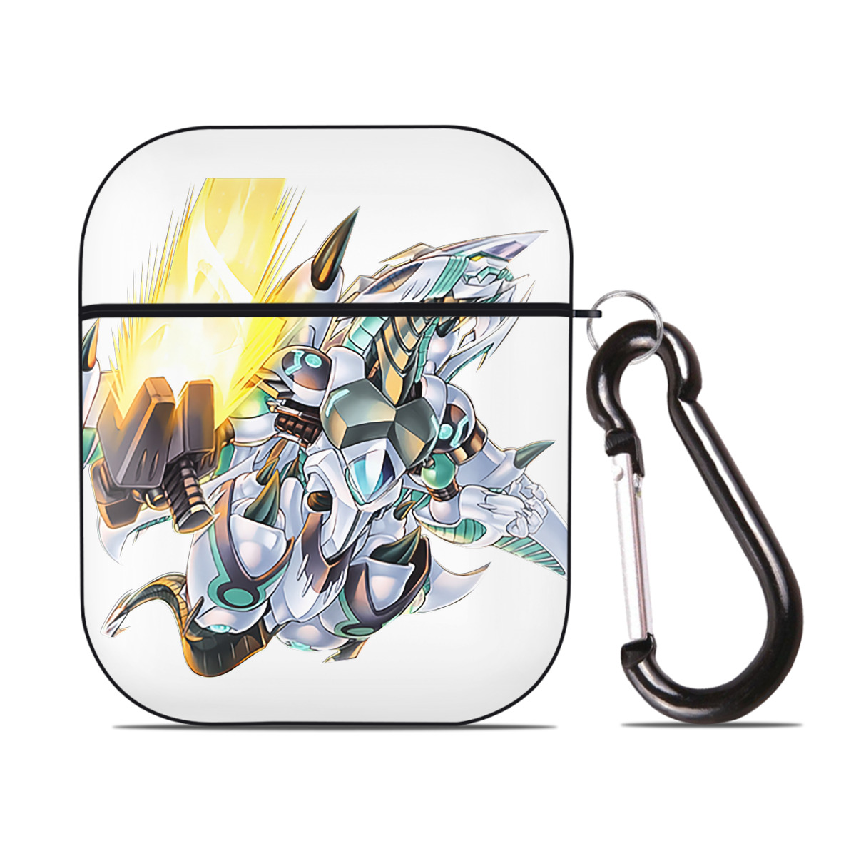 （画像用） 遊☆戯☆王 Yu-Gi-Oh! AirPods 第2世代保護ケース ハードシェル ブラック 耐衝撃・防指紋・カラビナ付き