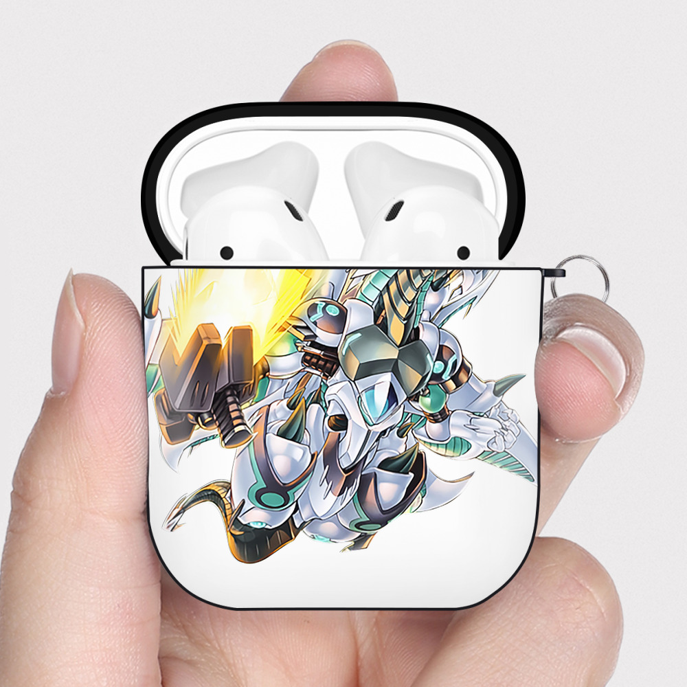 （画像用） 遊☆戯☆王 Yu-Gi-Oh! AirPods 第2世代保護ケース ハードシェル ブラック 耐衝撃・防指紋・カラビナ付き