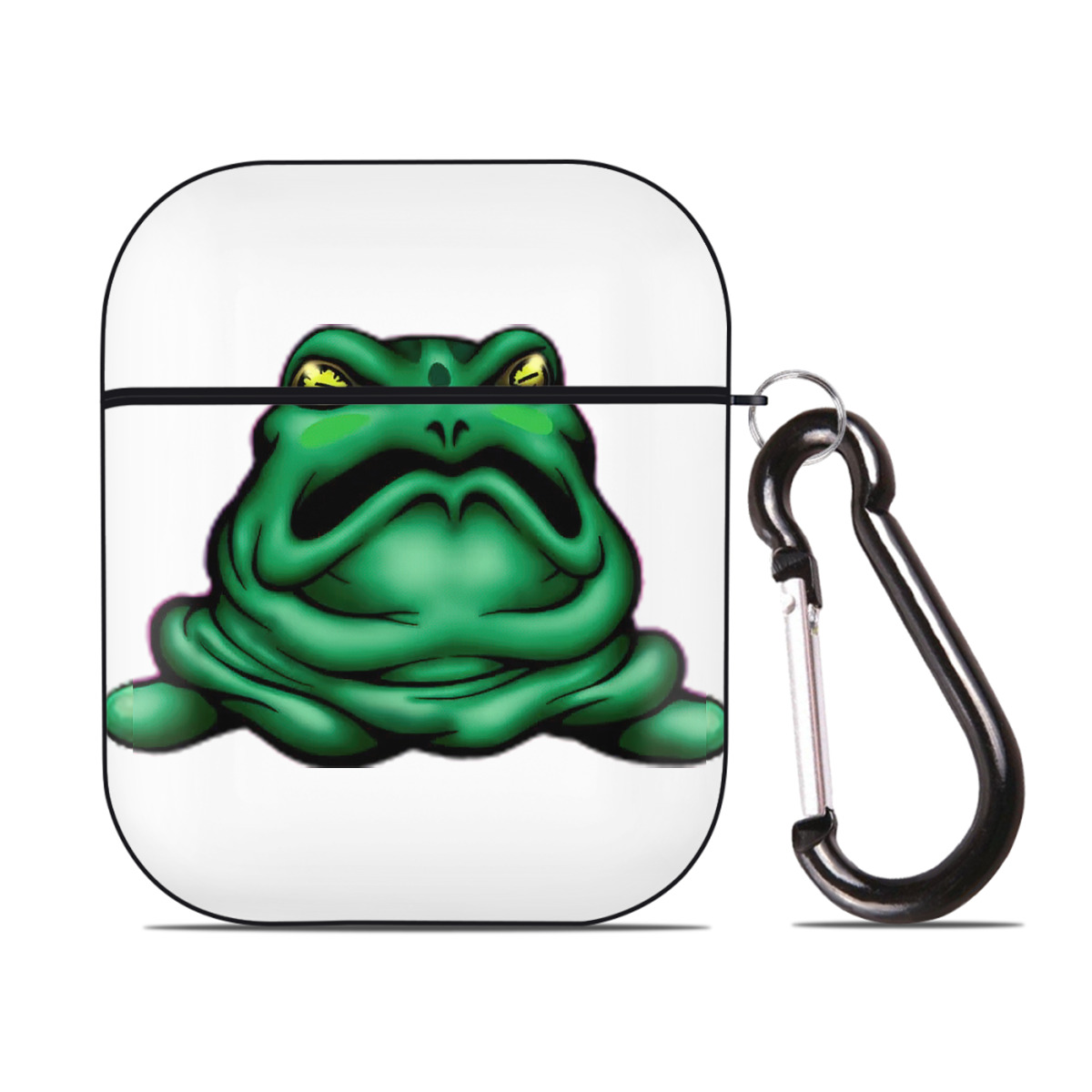 （画像用） 遊☆戯☆王 Yu-Gi-Oh! AirPods 第2世代保護ケース ハードシェル ブラック 耐衝撃・防指紋・カラビナ付き