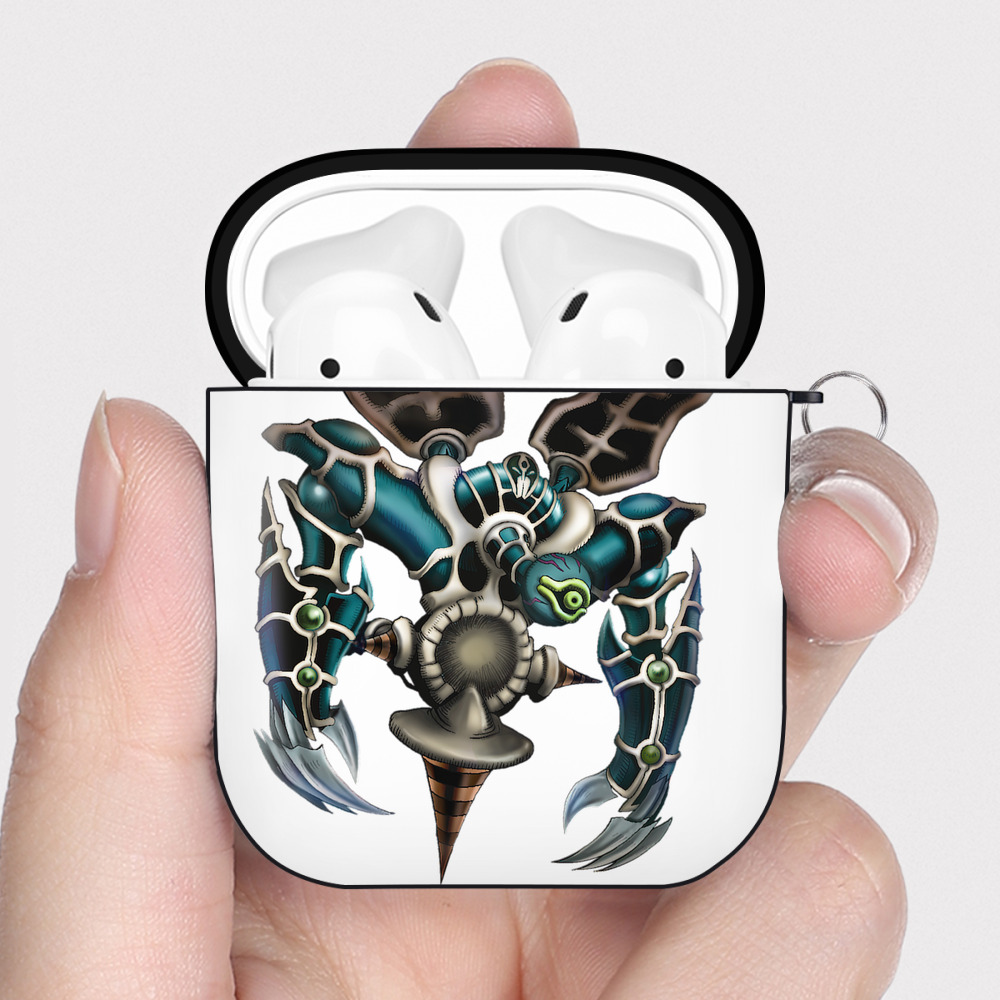 （画像用） 遊☆戯☆王 Yu-Gi-Oh! AirPods 第2世代保護ケース ハードシェル ブラック 耐衝撃・防指紋・カラビナ付き