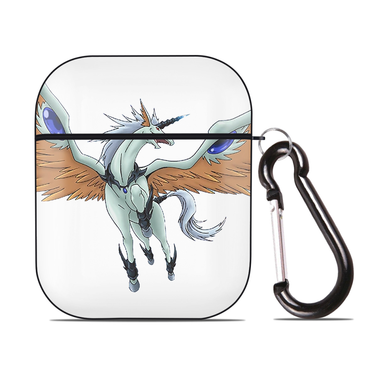 （画像用） 遊☆戯☆王 Yu-Gi-Oh! AirPods 第2世代保護ケース ハードシェル ブラック 耐衝撃・防指紋・カラビナ付き