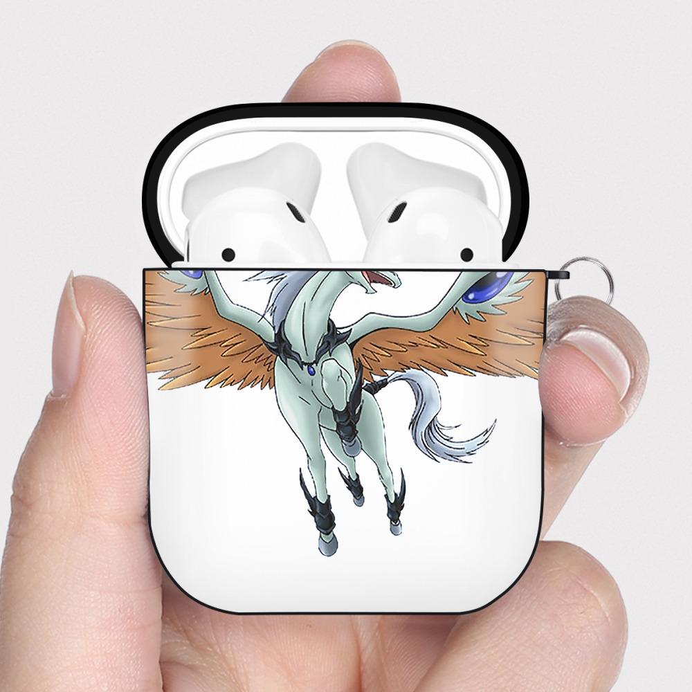 （画像用） 遊☆戯☆王 Yu-Gi-Oh! AirPods 第2世代保護ケース ハードシェル ブラック 耐衝撃・防指紋・カラビナ付き