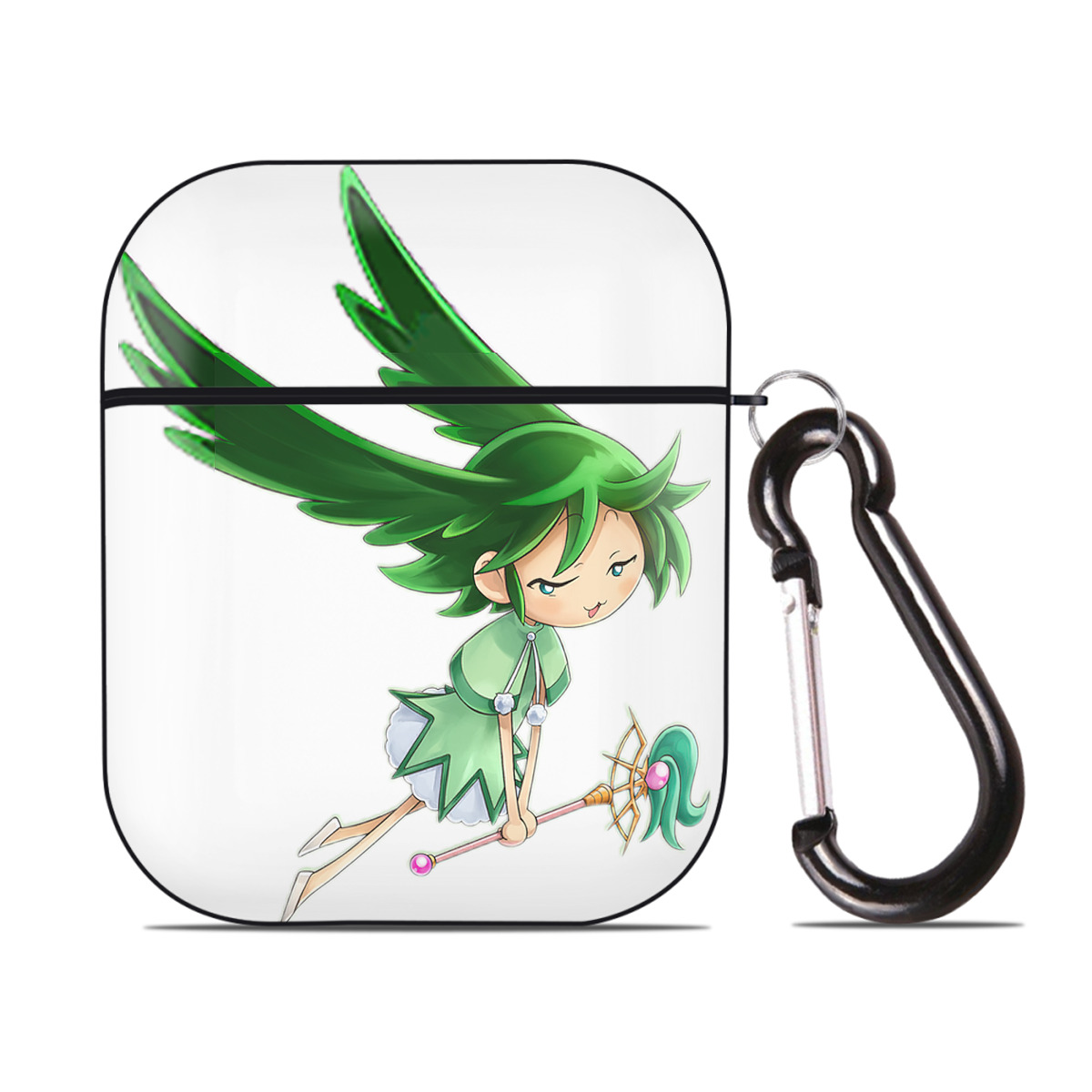 （画像用） 遊☆戯☆王 Yu-Gi-Oh! AirPods 第2世代保護ケース ハードシェル ブラック 耐衝撃・防指紋・カラビナ付き