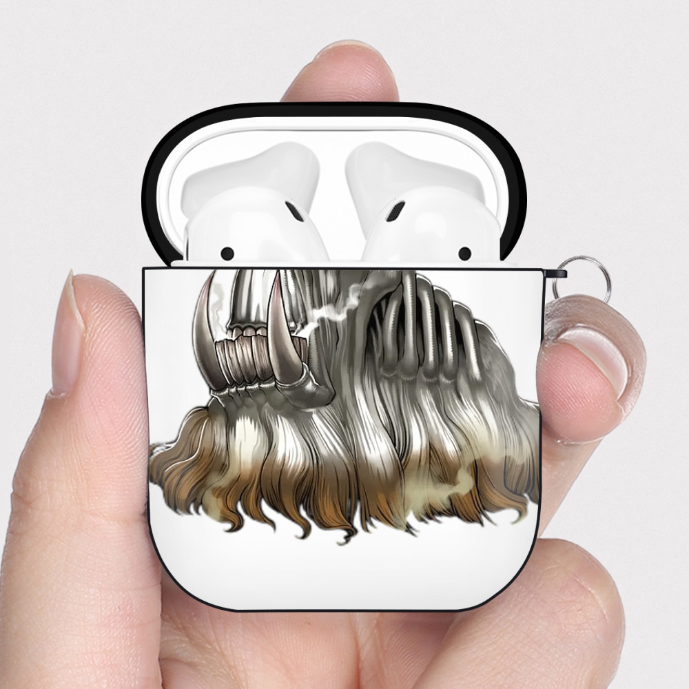 （画像用） 遊☆戯☆王 Yu-Gi-Oh! AirPods 第2世代保護ケース ハードシェル ブラック 耐衝撃・防指紋・カラビナ付き
