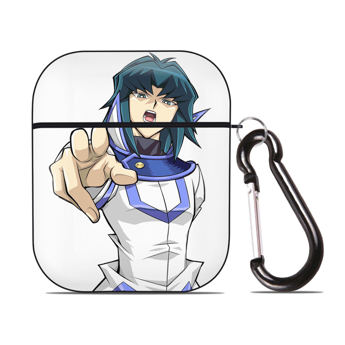 （画像用） 遊☆戯☆王 Yu-Gi-Oh! AirPods 第2世代保護ケース ハードシェル ブラック 耐衝撃・防指紋・カラビナ付き