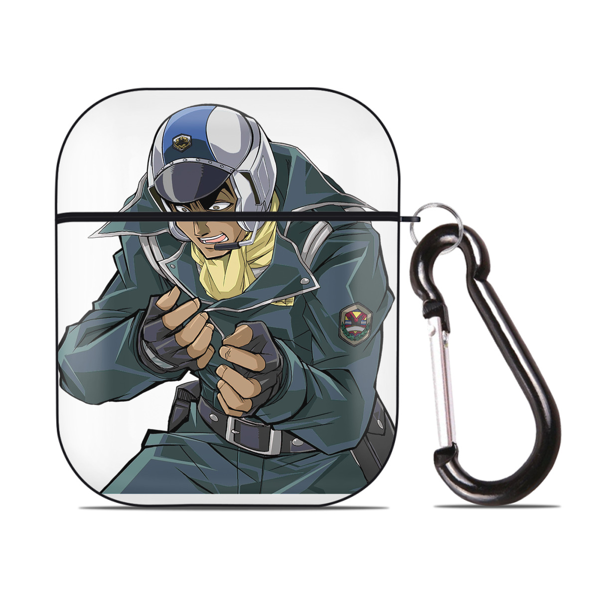 （画像用） 遊☆戯☆王 Yu-Gi-Oh! AirPods 第2世代保護ケース ハードシェル ブラック 耐衝撃・防指紋・カラビナ付き