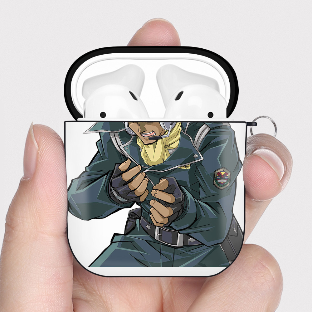 （画像用） 遊☆戯☆王 Yu-Gi-Oh! AirPods 第2世代保護ケース ハードシェル ブラック 耐衝撃・防指紋・カラビナ付き