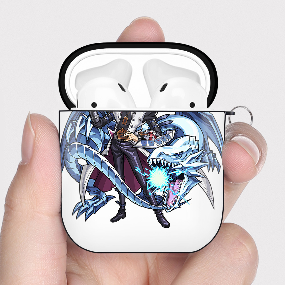 （画像用） 遊☆戯☆王 Yu-Gi-Oh! AirPods 第2世代保護ケース ハードシェル ブラック 耐衝撃・防指紋・カラビナ付き