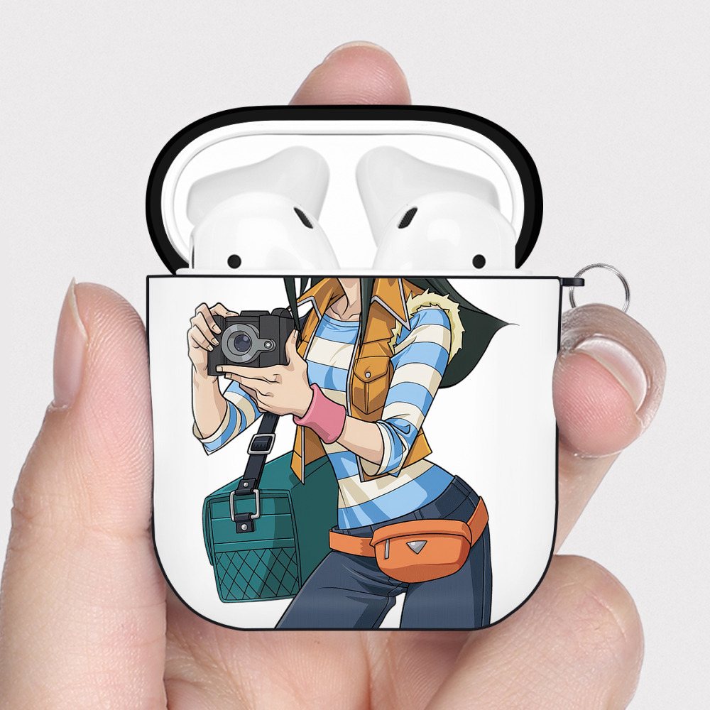 （画像用） 遊☆戯☆王 Yu-Gi-Oh! AirPods 第2世代保護ケース ハードシェル ブラック 耐衝撃・防指紋・カラビナ付き