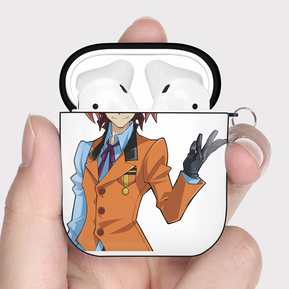 （画像用） 遊☆戯☆王 Yu-Gi-Oh! AirPods 第2世代保護ケース ハードシェル ブラック 耐衝撃・防指紋・カラビナ付き