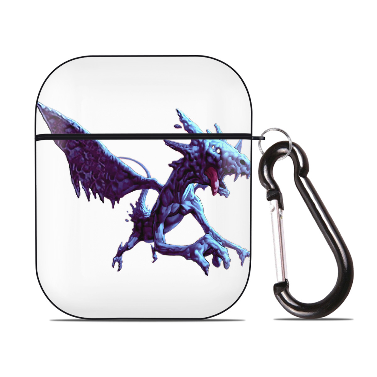 （画像用） 遊☆戯☆王 Yu-Gi-Oh! AirPods 第2世代保護ケース ハードシェル ブラック 耐衝撃・防指紋・カラビナ付き