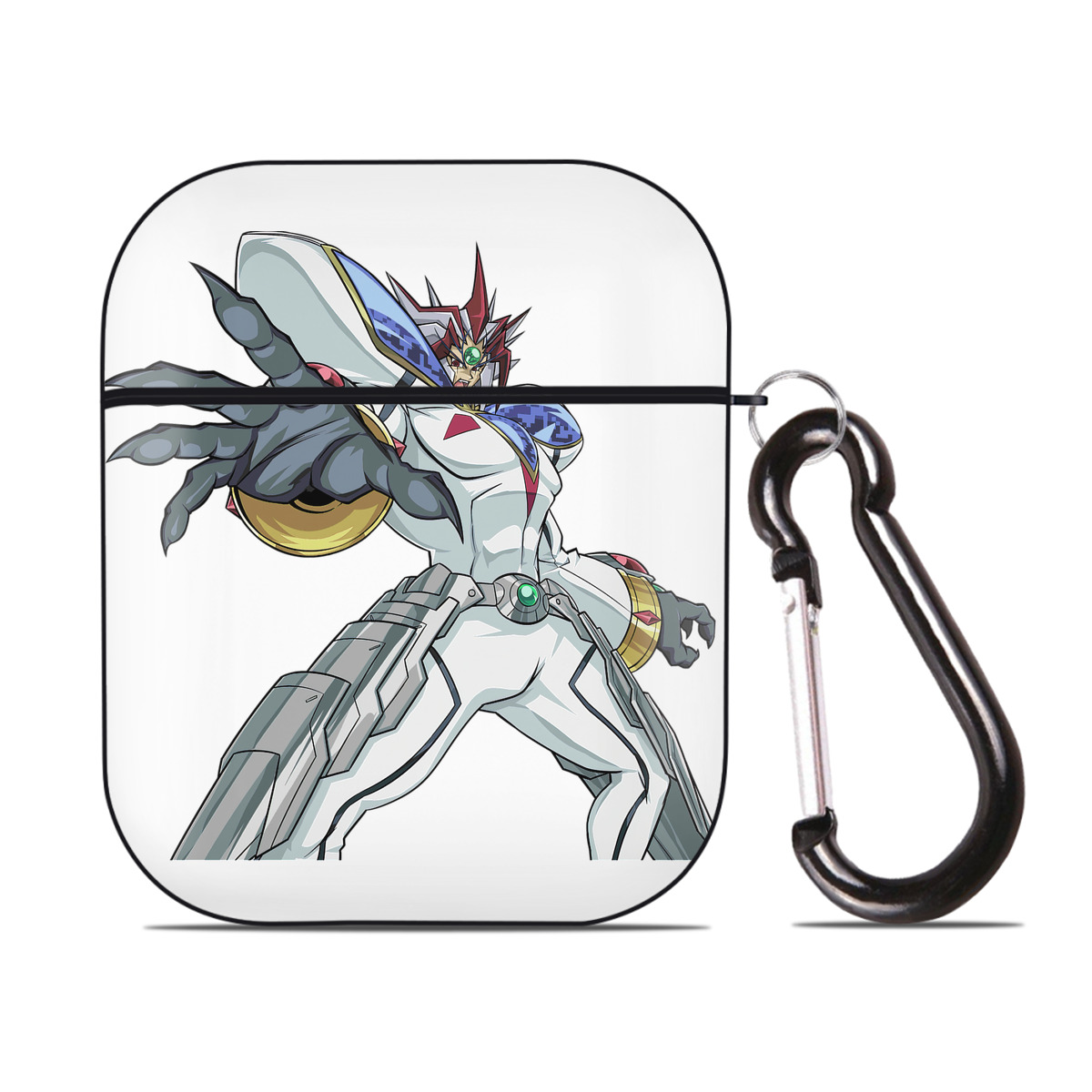 （画像用） 遊☆戯☆王 Yu-Gi-Oh! AirPods 第2世代保護ケース ハードシェル ブラック 耐衝撃・防指紋・カラビナ付き