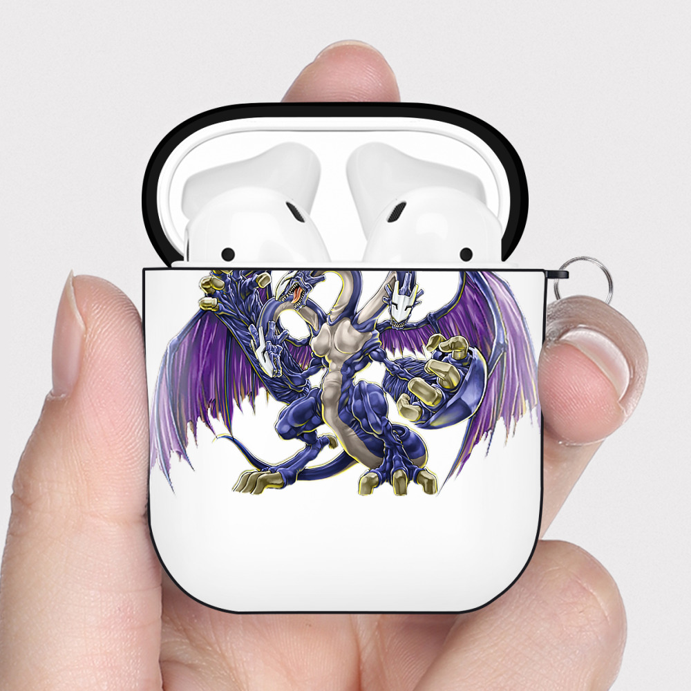 （画像用） 遊☆戯☆王 Yu-Gi-Oh! AirPods 第2世代保護ケース ハードシェル ブラック 耐衝撃・防指紋・カラビナ付き