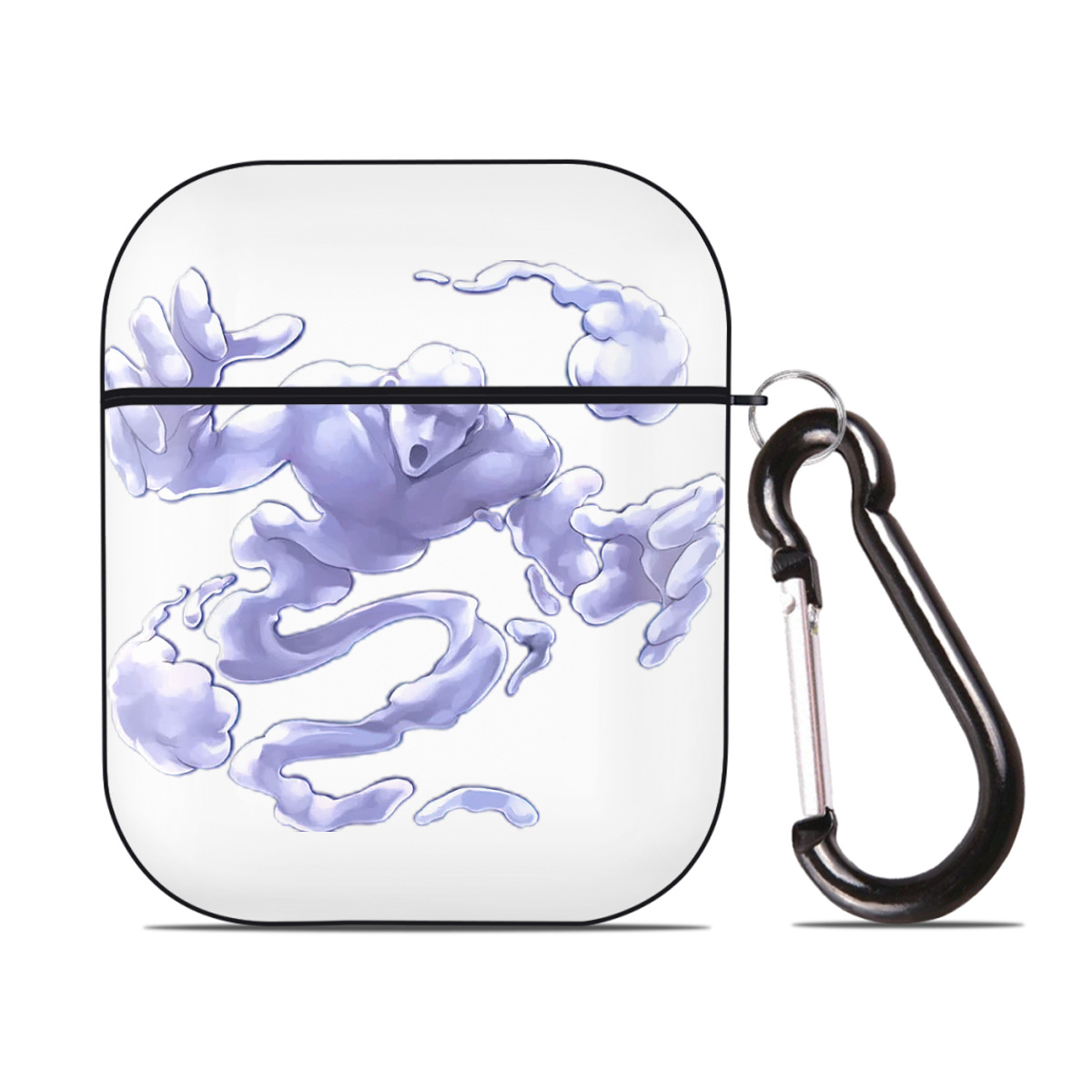 （画像用） 遊☆戯☆王 Yu-Gi-Oh! AirPods 第2世代保護ケース ハードシェル ブラック 耐衝撃・防指紋・カラビナ付き