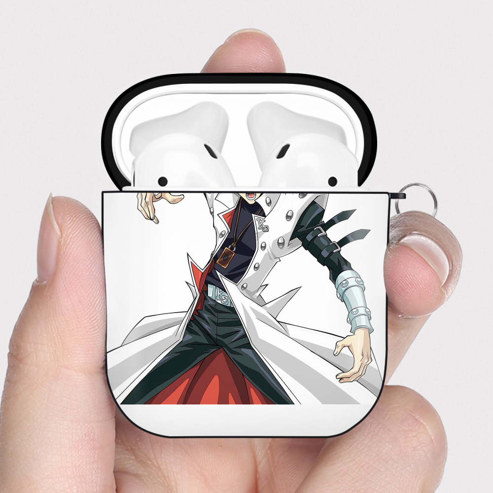 （画像用） 遊☆戯☆王 Yu-Gi-Oh! AirPods 第2世代保護ケース ハードシェル ブラック 耐衝撃・防指紋・カラビナ付き