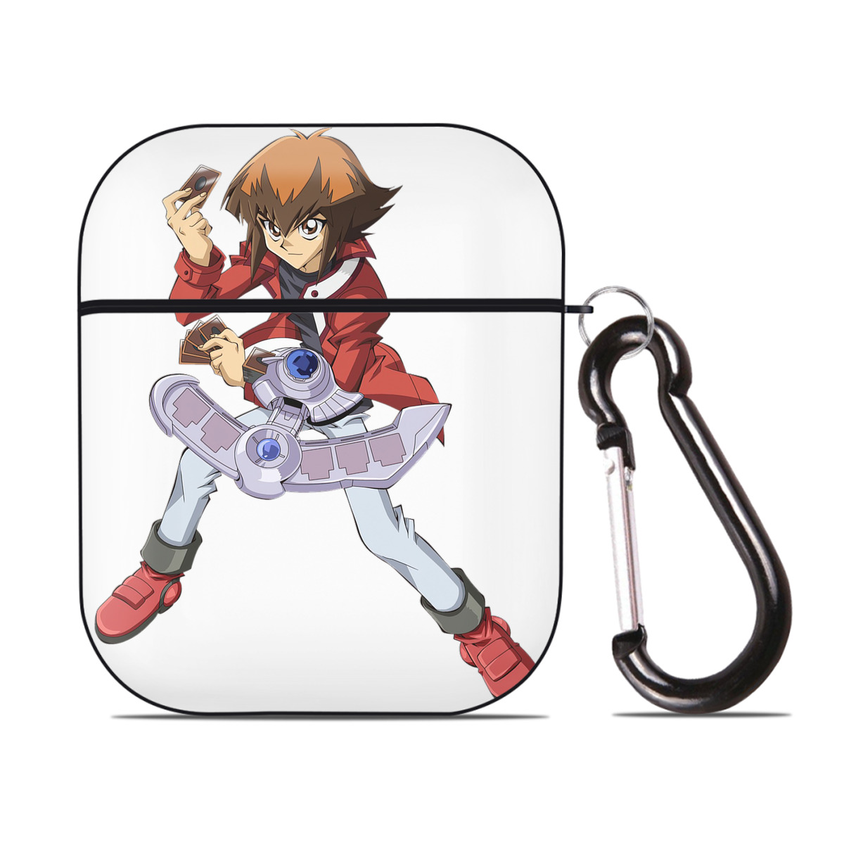 （画像用） 遊☆戯☆王 Yu-Gi-Oh! AirPods 第2世代保護ケース ハードシェル ブラック 耐衝撃・防指紋・カラビナ付き