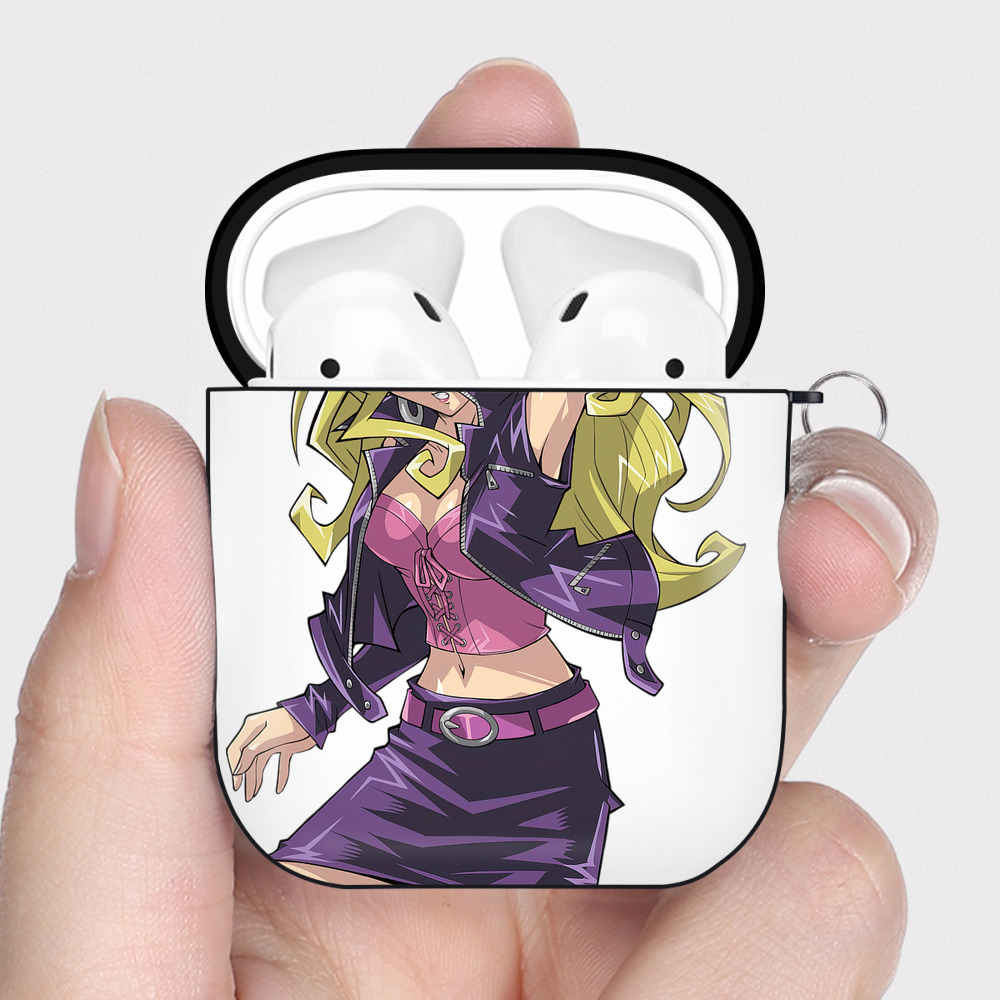 （画像用） 遊☆戯☆王 Yu-Gi-Oh! AirPods 第2世代保護ケース ハードシェル ブラック 耐衝撃・防指紋・カラビナ付き