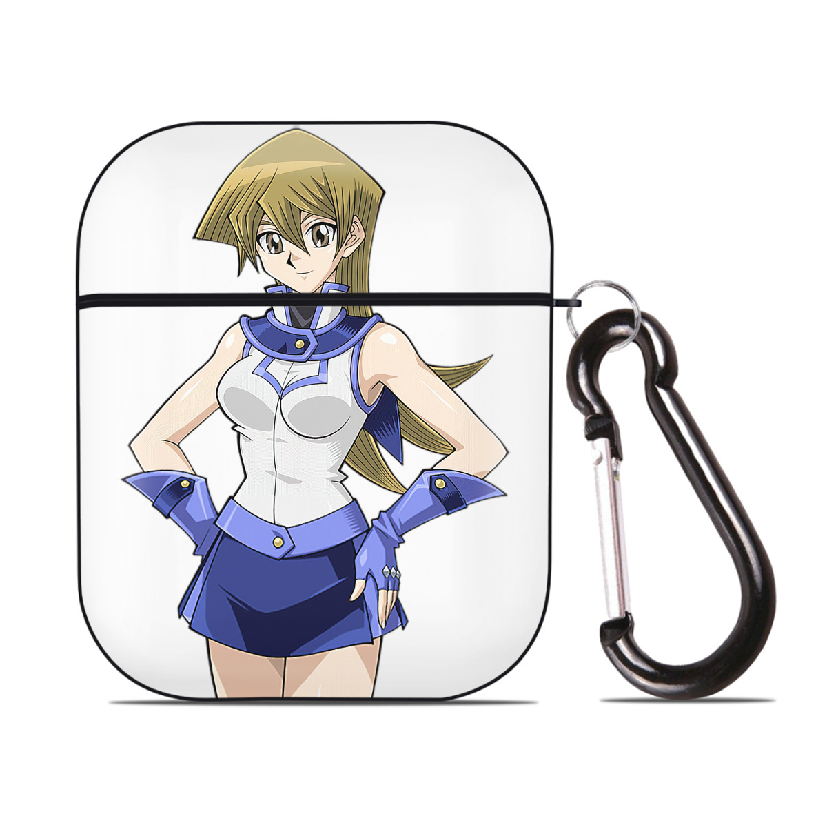 （画像用） 遊☆戯☆王 Yu-Gi-Oh! AirPods 第2世代保護ケース ハードシェル ブラック 耐衝撃・防指紋・カラビナ付き