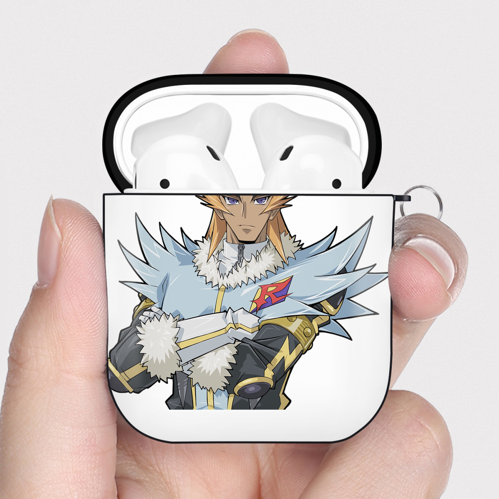 （画像用） 遊☆戯☆王 Yu-Gi-Oh! AirPods 第2世代保護ケース ハードシェル ブラック 耐衝撃・防指紋・カラビナ付き