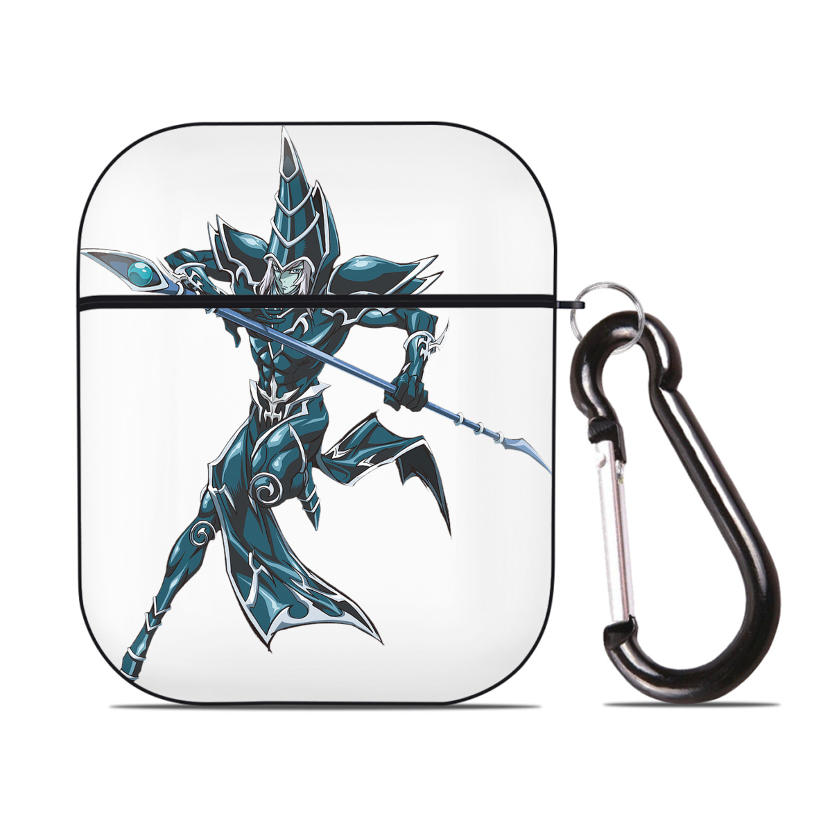 （画像用） 遊☆戯☆王 Yu-Gi-Oh! AirPods 第2世代保護ケース ハードシェル ブラック 耐衝撃・防指紋・カラビナ付き