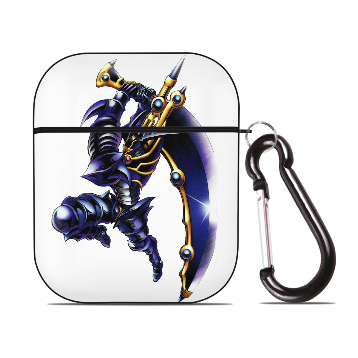 （画像用） 遊☆戯☆王 Yu-Gi-Oh! AirPods 第2世代保護ケース ハードシェル ブラック 耐衝撃・防指紋・カラビナ付き