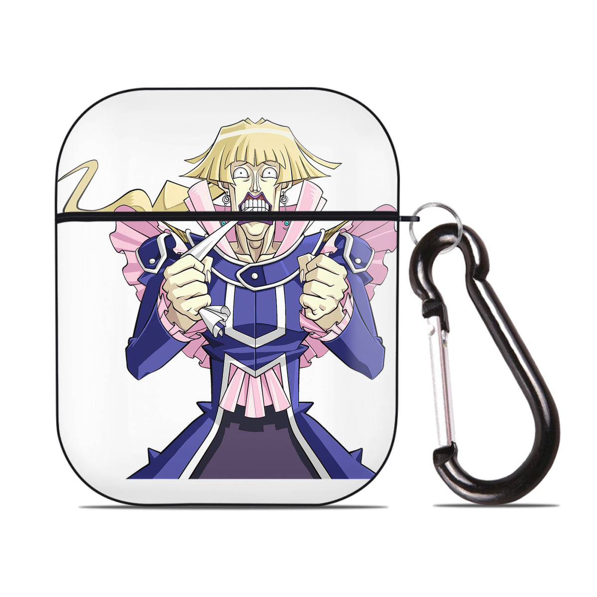 （画像用） 遊☆戯☆王 Yu-Gi-Oh! AirPods 第2世代保護ケース ハードシェル ブラック 耐衝撃・防指紋・カラビナ付き