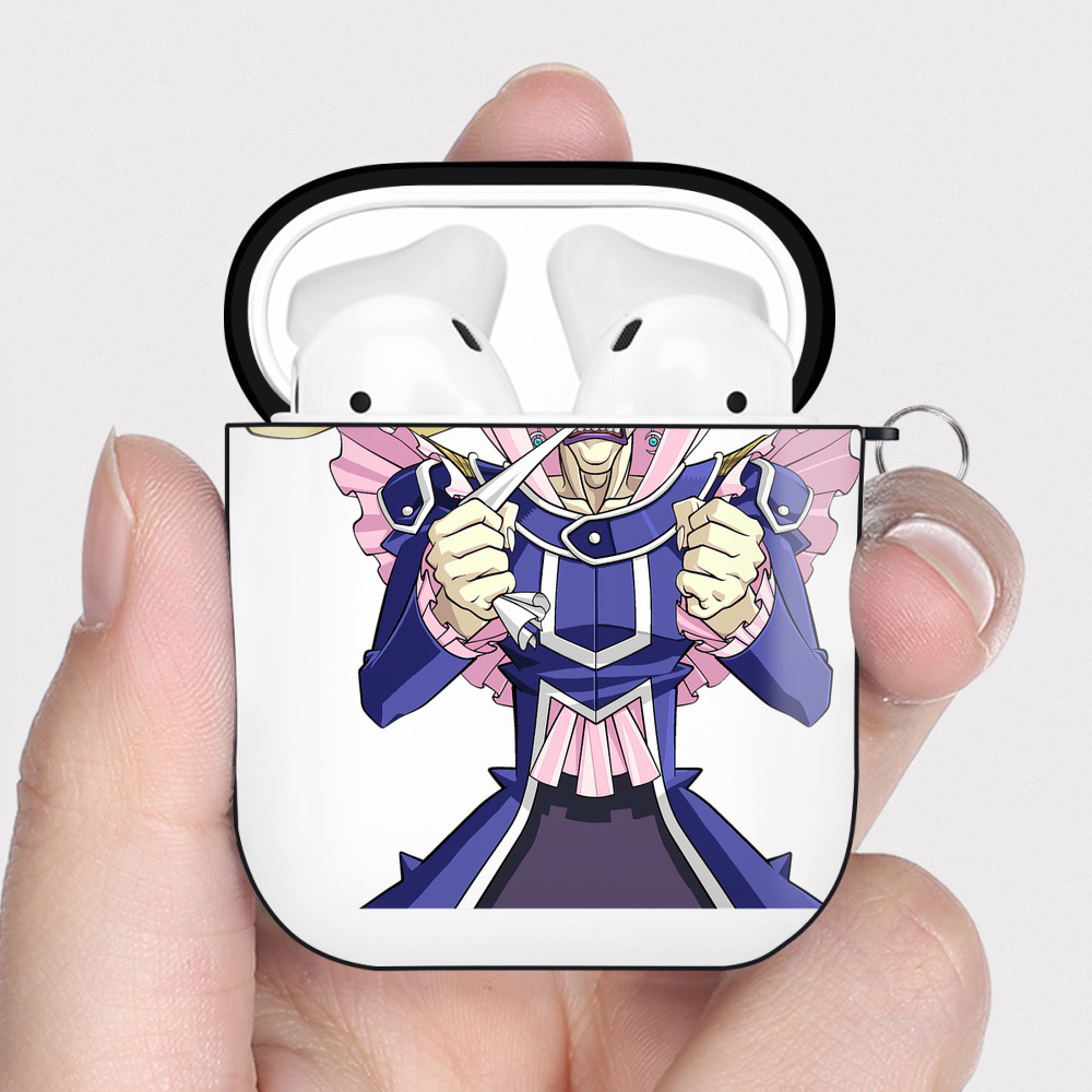 （画像用） 遊☆戯☆王 Yu-Gi-Oh! AirPods 第2世代保護ケース ハードシェル ブラック 耐衝撃・防指紋・カラビナ付き