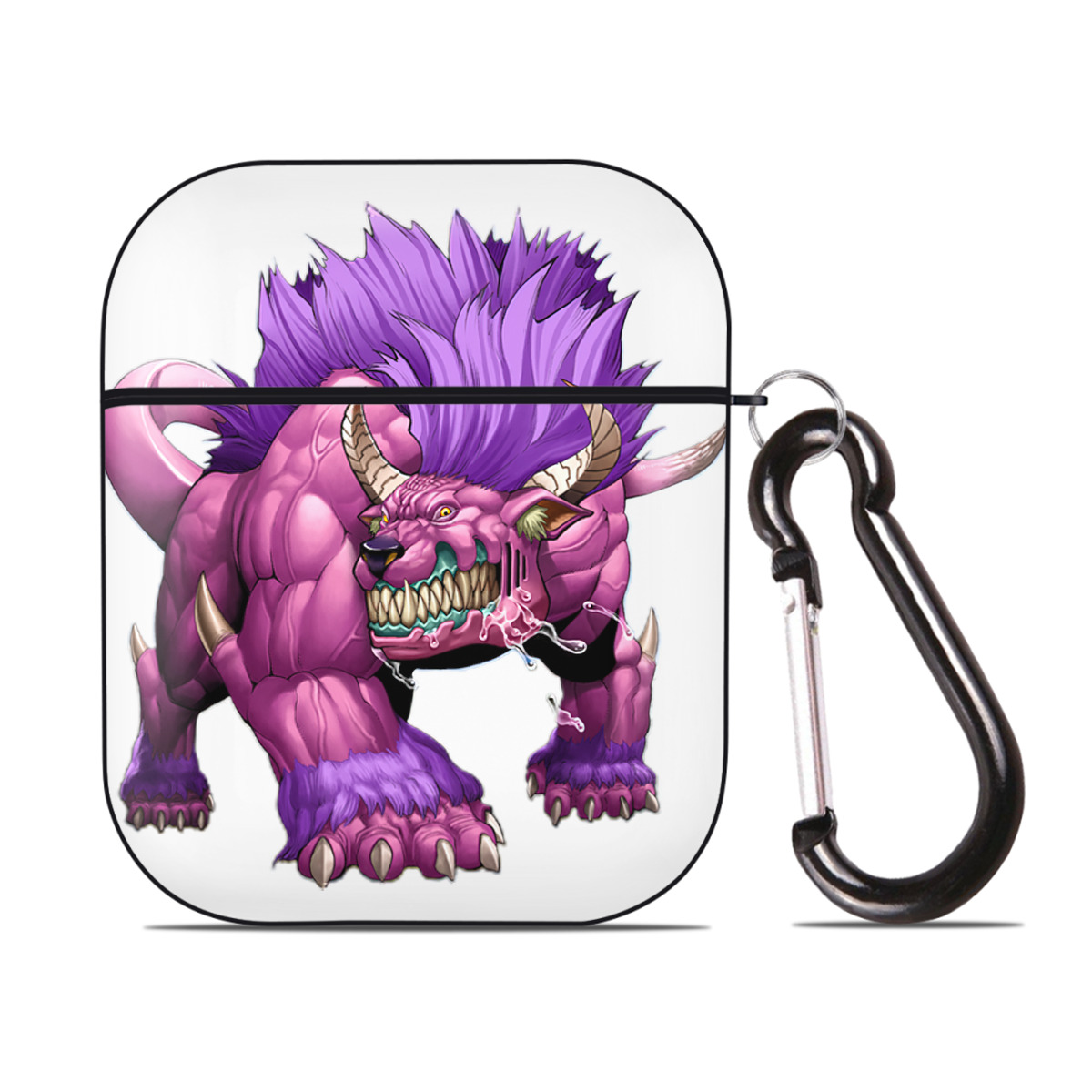 （画像用） 遊☆戯☆王 Yu-Gi-Oh! AirPods 第2世代保護ケース ハードシェル ブラック 耐衝撃・防指紋・カラビナ付き