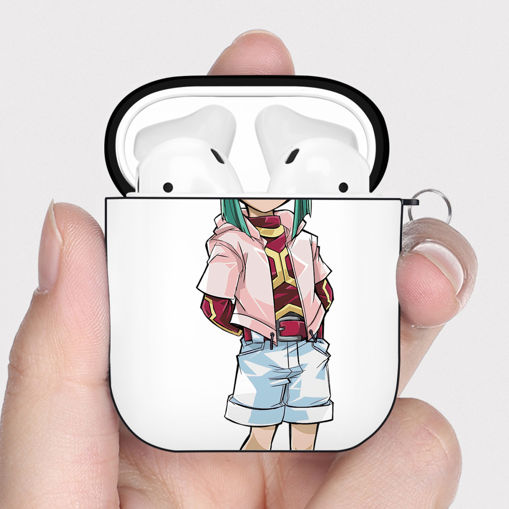 （画像用） 遊☆戯☆王 Yu-Gi-Oh! AirPods 第2世代保護ケース ハードシェル ブラック 耐衝撃・防指紋・カラビナ付き