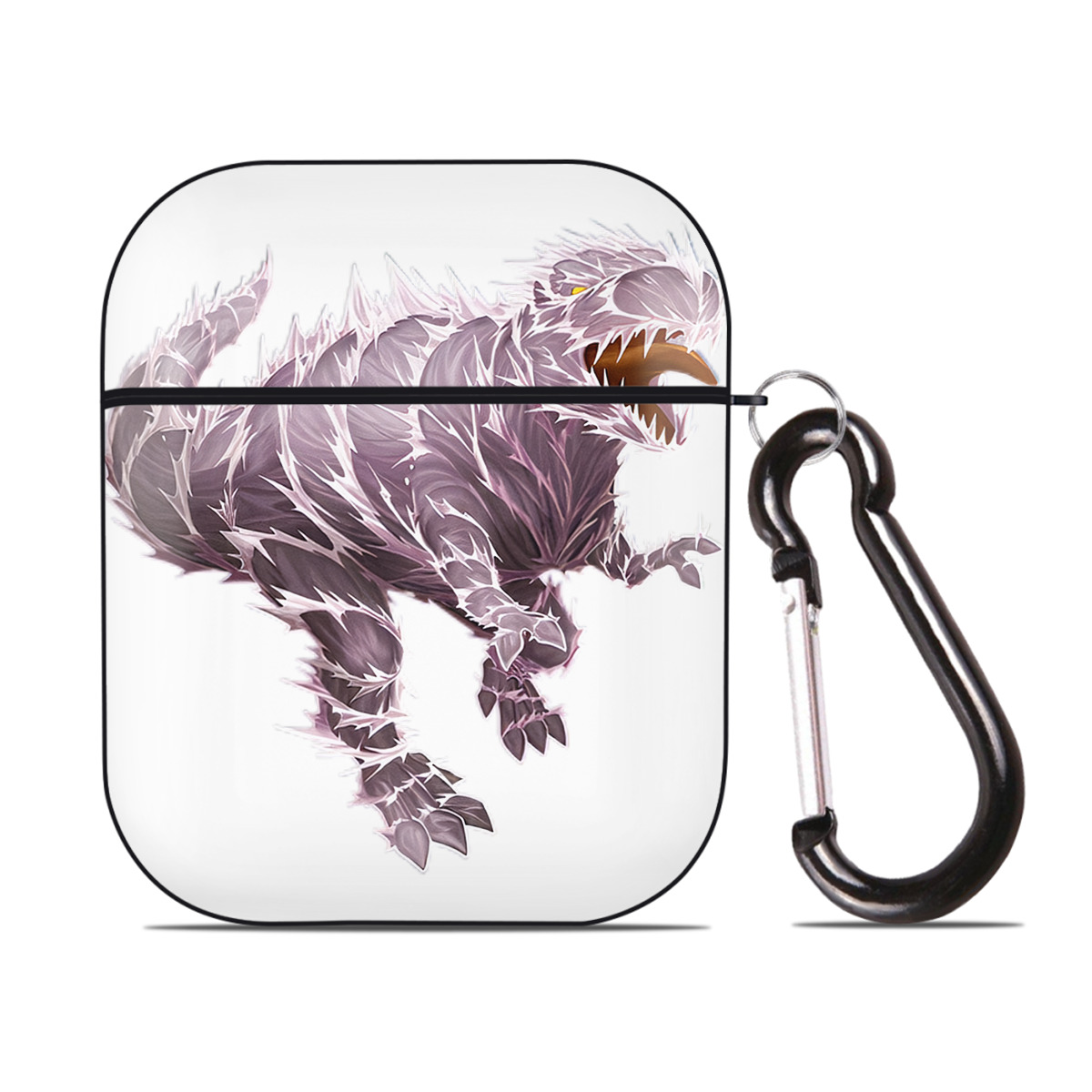 （画像用） 遊☆戯☆王 Yu-Gi-Oh! AirPods 第2世代保護ケース ハードシェル ブラック 耐衝撃・防指紋・カラビナ付き