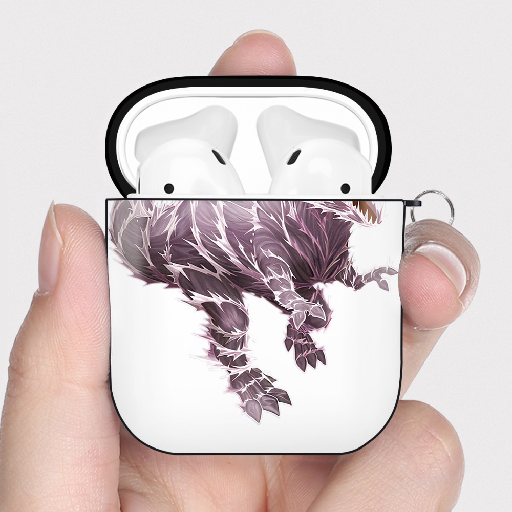 （画像用） 遊☆戯☆王 Yu-Gi-Oh! AirPods 第2世代保護ケース ハードシェル ブラック 耐衝撃・防指紋・カラビナ付き