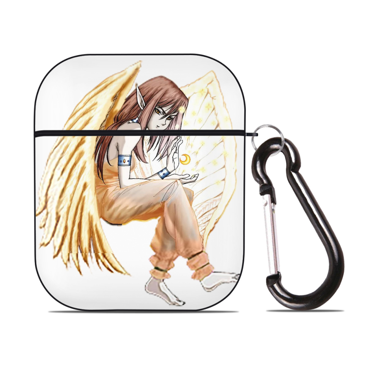 （画像用） 遊☆戯☆王 Yu-Gi-Oh! AirPods 第2世代保護ケース ハードシェル ブラック 耐衝撃・防指紋・カラビナ付き