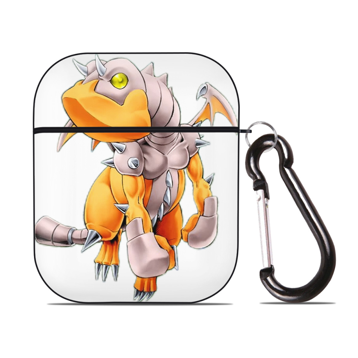 （画像用） 遊☆戯☆王 Yu-Gi-Oh! AirPods 第2世代保護ケース ハードシェル ブラック 耐衝撃・防指紋・カラビナ付き