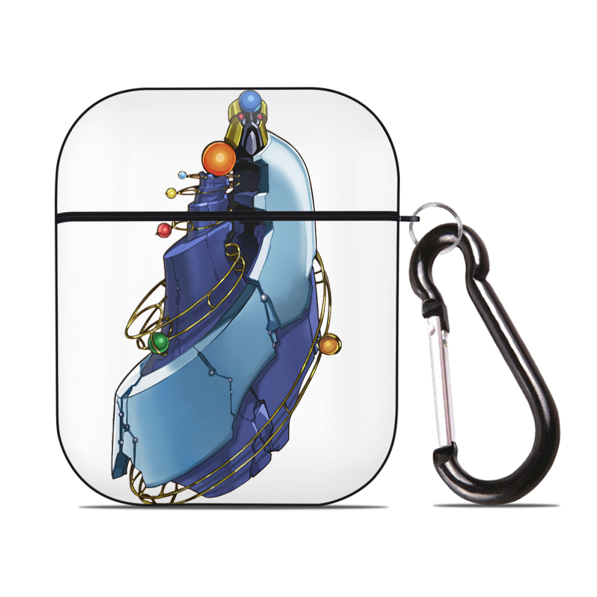 （画像用） 遊☆戯☆王 Yu-Gi-Oh! AirPods 第2世代保護ケース ハードシェル ブラック 耐衝撃・防指紋・カラビナ付き
