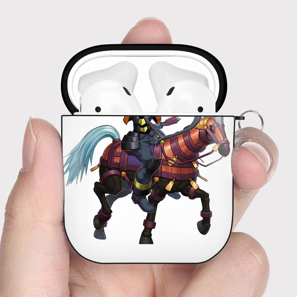 （画像用） 遊☆戯☆王 Yu-Gi-Oh! AirPods 第2世代保護ケース ハードシェル ブラック 耐衝撃・防指紋・カラビナ付き