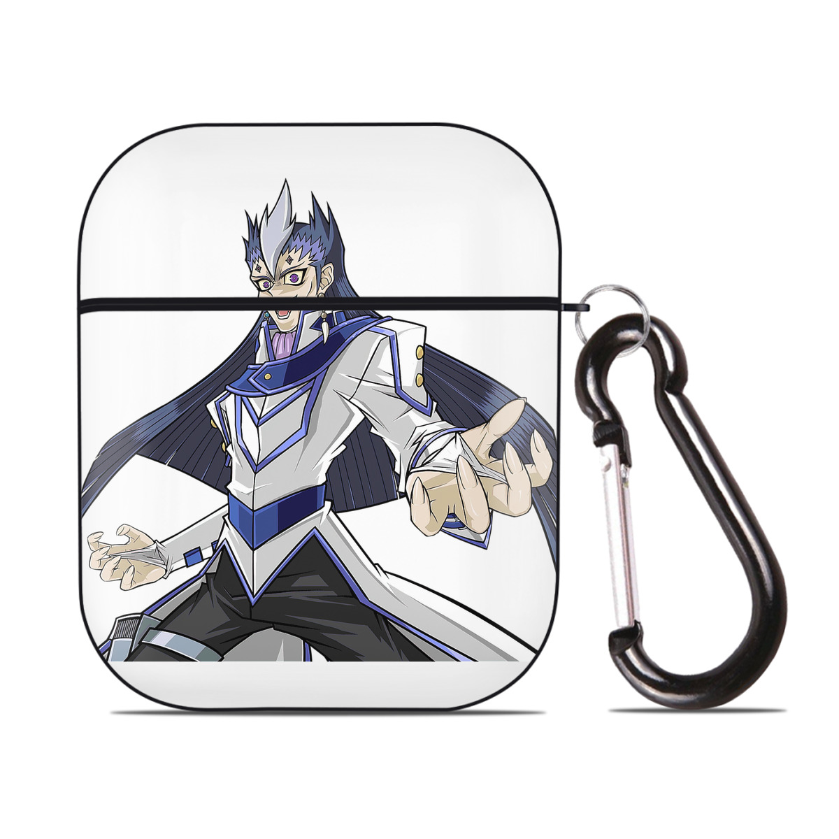 （画像用） 遊☆戯☆王 Yu-Gi-Oh! AirPods 第2世代保護ケース ハードシェル ブラック 耐衝撃・防指紋・カラビナ付き