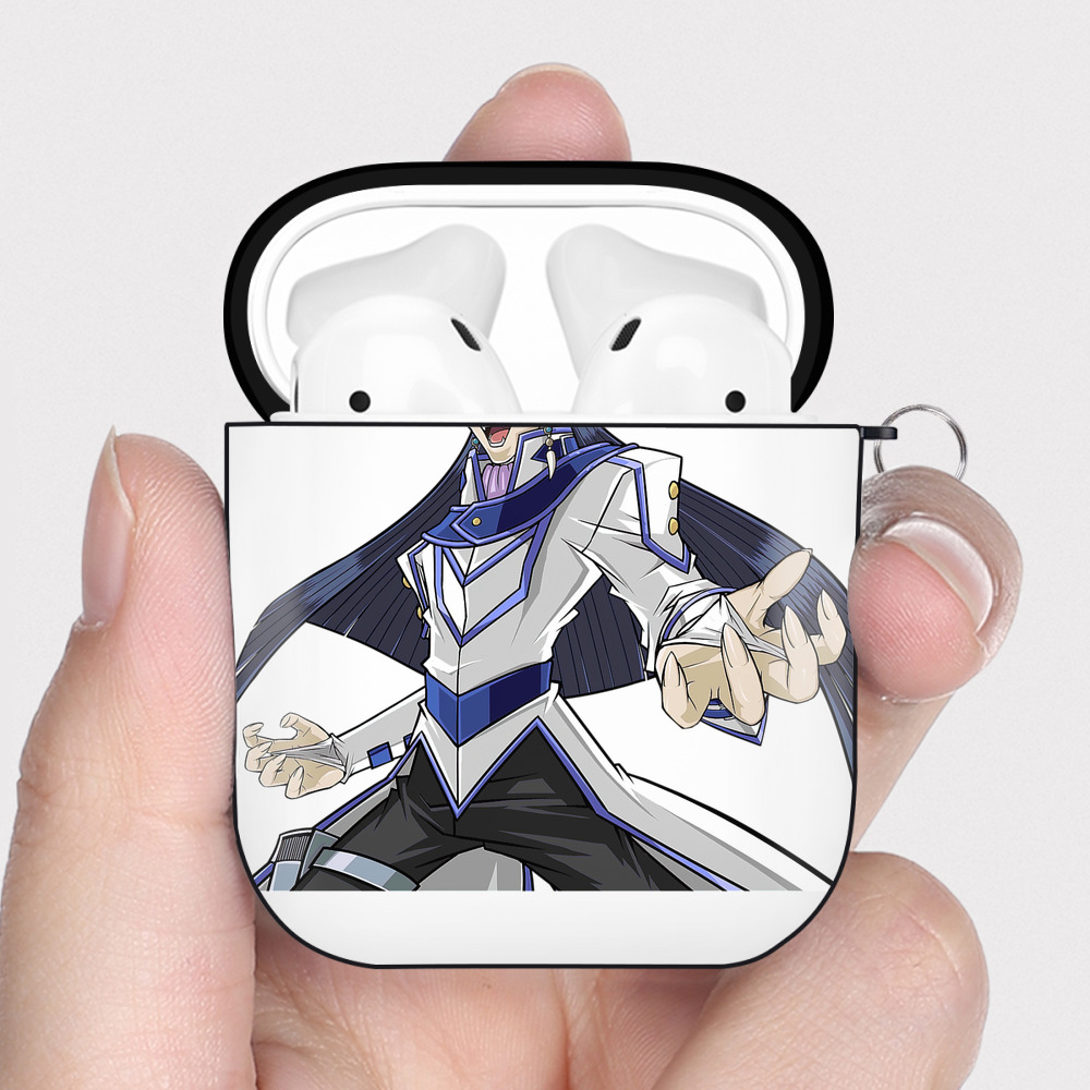 （画像用） 遊☆戯☆王 Yu-Gi-Oh! AirPods 第2世代保護ケース ハードシェル ブラック 耐衝撃・防指紋・カラビナ付き