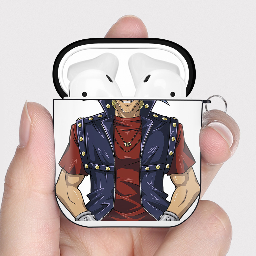 （画像用） 遊☆戯☆王 Yu-Gi-Oh! AirPods 第2世代保護ケース ハードシェル ブラック 耐衝撃・防指紋・カラビナ付き