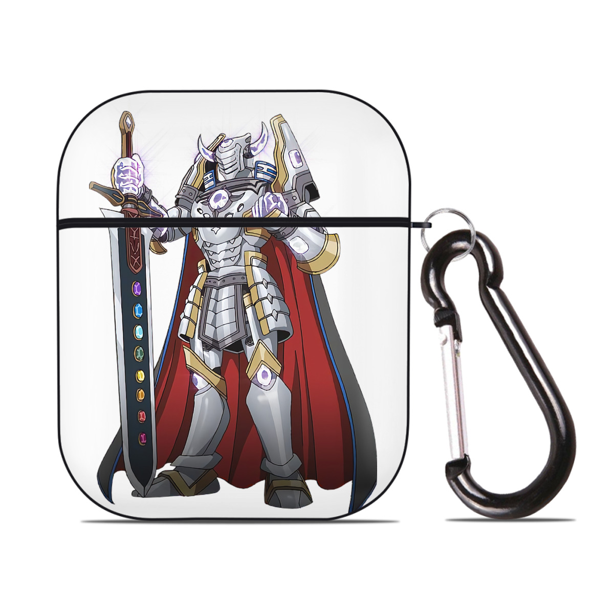 （画像用） 遊☆戯☆王 Yu-Gi-Oh! AirPods 第2世代保護ケース ハードシェル ブラック 耐衝撃・防指紋・カラビナ付き