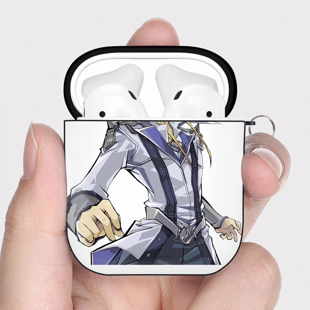 （画像用） 遊☆戯☆王 Yu-Gi-Oh! AirPods 第2世代保護ケース ハードシェル ブラック 耐衝撃・防指紋・カラビナ付き