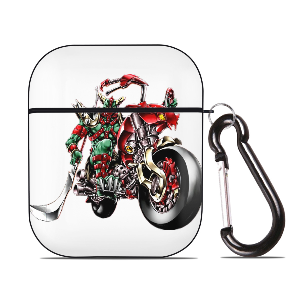 （画像用） 遊☆戯☆王 Yu-Gi-Oh! AirPods 第2世代保護ケース ハードシェル ブラック 耐衝撃・防指紋・カラビナ付き