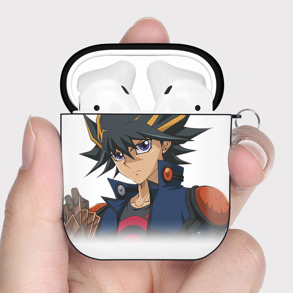 （画像用） 遊☆戯☆王 Yu-Gi-Oh! AirPods 第2世代保護ケース ハードシェル ブラック 耐衝撃・防指紋・カラビナ付き