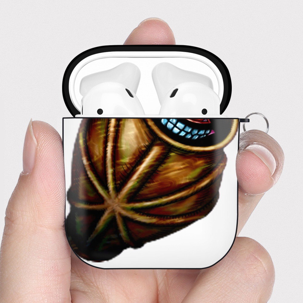 （画像用） 遊☆戯☆王 Yu-Gi-Oh! AirPods 第2世代保護ケース ハードシェル ブラック 耐衝撃・防指紋・カラビナ付き