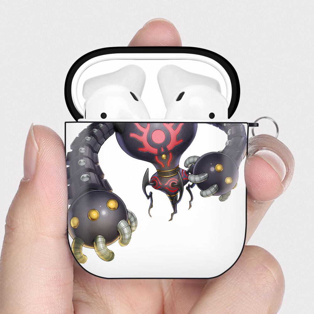 （画像用） 遊☆戯☆王 Yu-Gi-Oh! AirPods 第2世代保護ケース ハードシェル ブラック 耐衝撃・防指紋・カラビナ付き