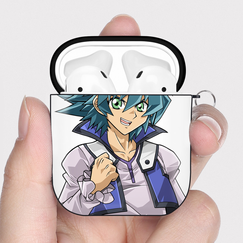 （画像用） 遊☆戯☆王 Yu-Gi-Oh! AirPods 第2世代保護ケース ハードシェル ブラック 耐衝撃・防指紋・カラビナ付き