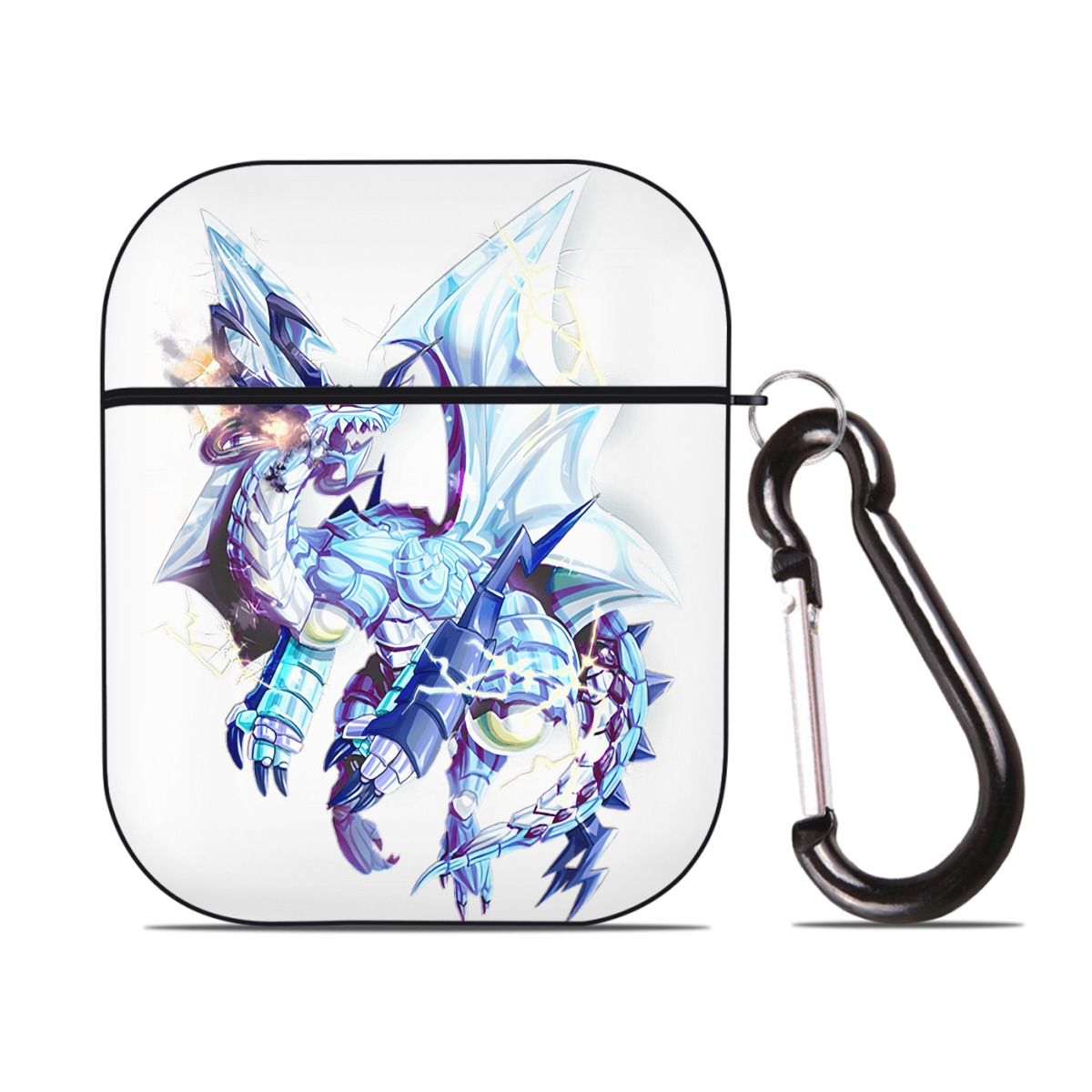 （画像用） 遊☆戯☆王 Yu-Gi-Oh! AirPods 第2世代保護ケース ハードシェル ブラック 耐衝撃・防指紋・カラビナ付き