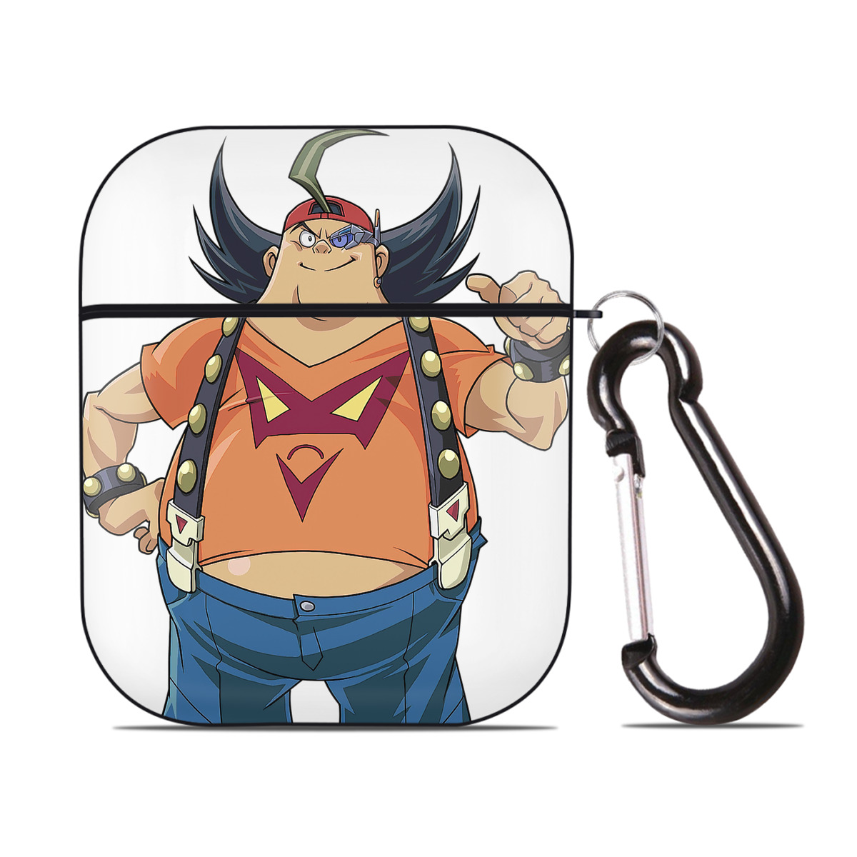 （画像用） 遊☆戯☆王 Yu-Gi-Oh! AirPods 第2世代保護ケース ハードシェル ブラック 耐衝撃・防指紋・カラビナ付き