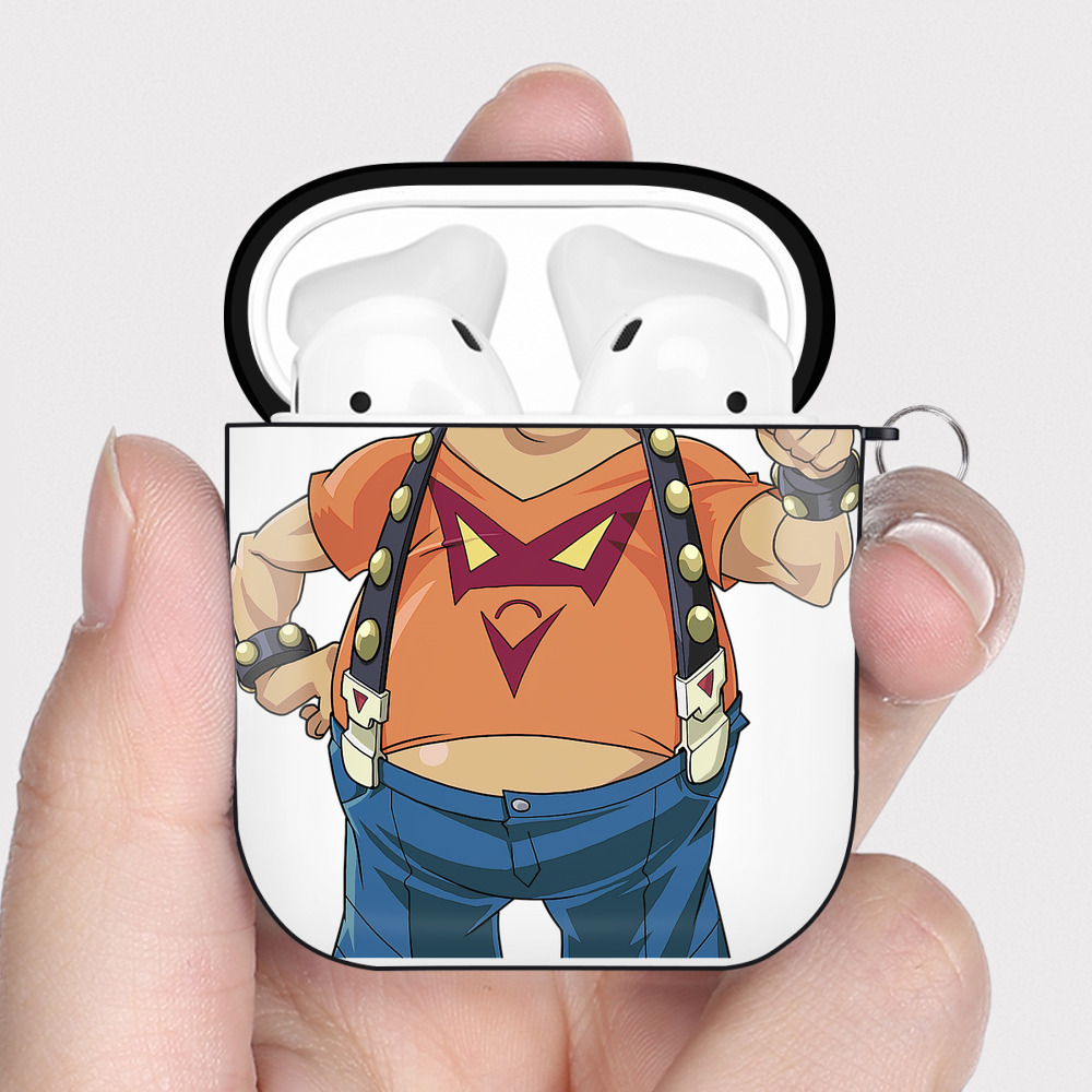 （画像用） 遊☆戯☆王 Yu-Gi-Oh! AirPods 第2世代保護ケース ハードシェル ブラック 耐衝撃・防指紋・カラビナ付き